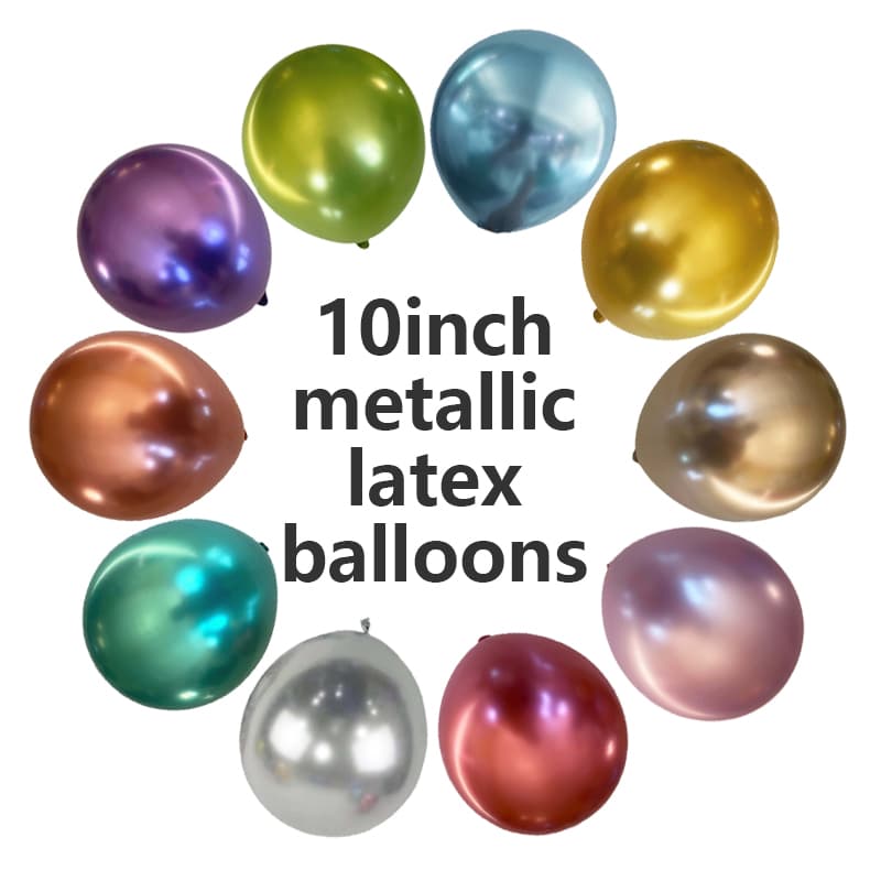 10 tuuman metalliset lateksiilmapallot