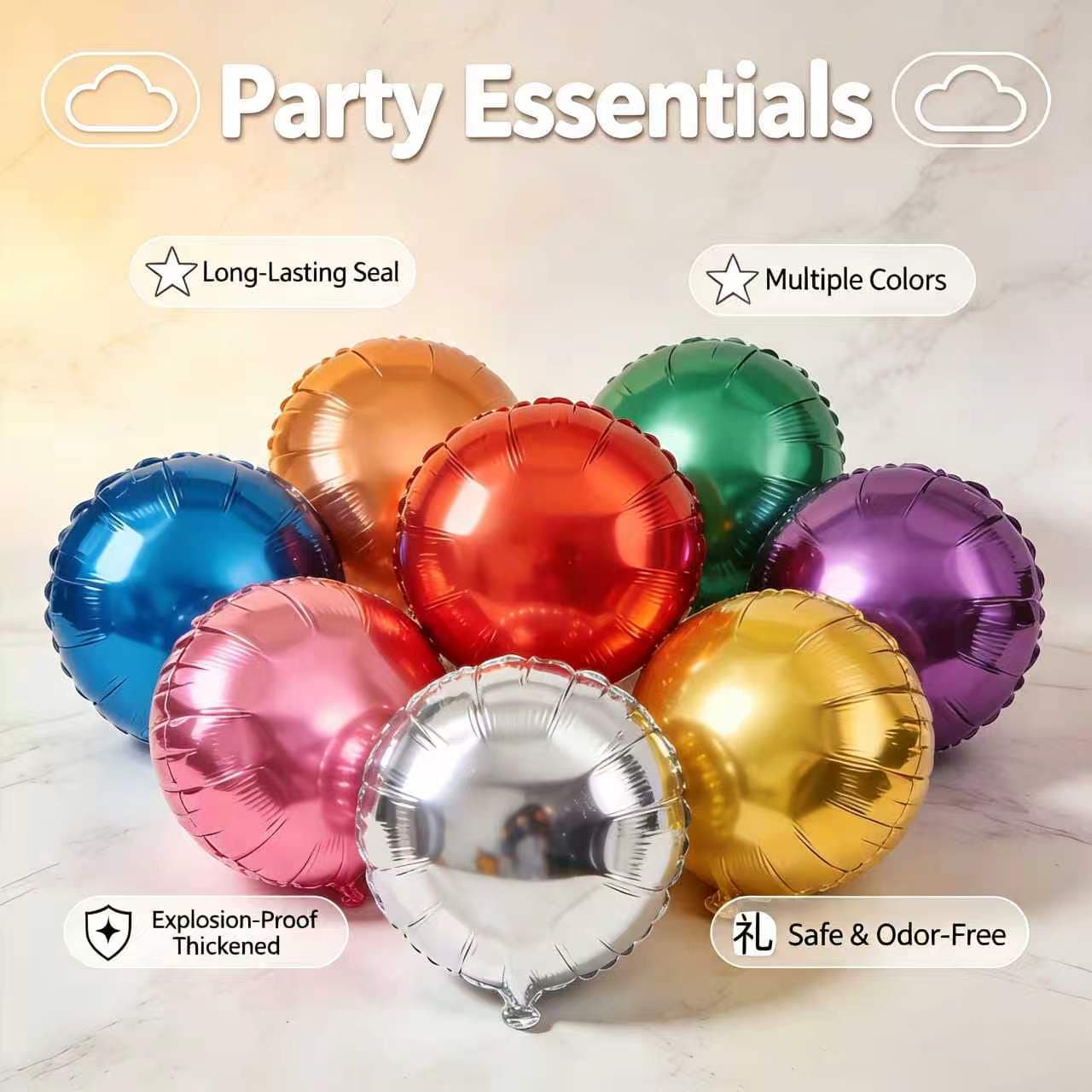 18 tuuman pyöreä folio Mylar ilmapallot