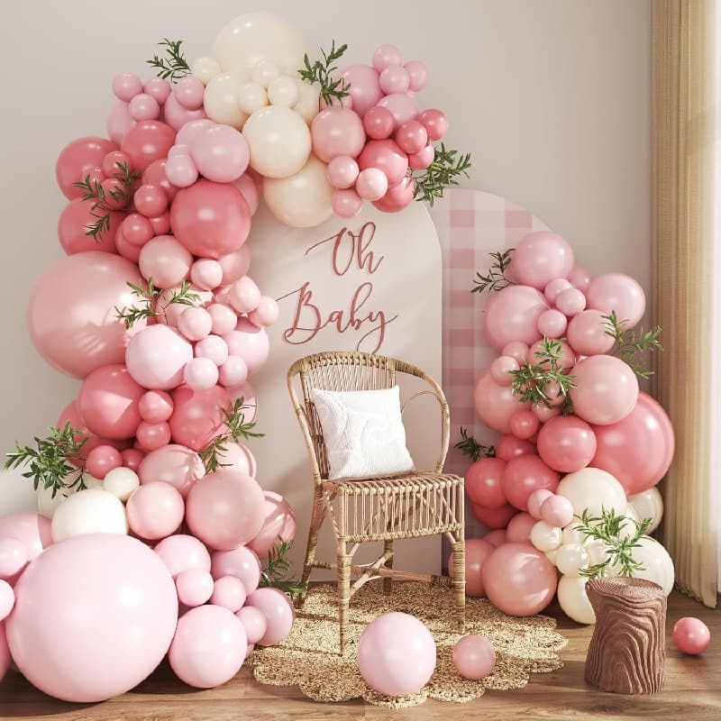 Pölyinen vaaleanpunainen Balloon Garland Kit