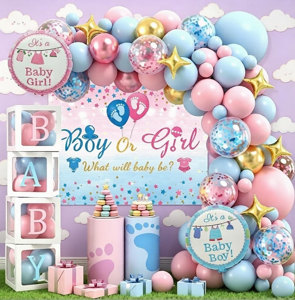 Sukupuolineutraali Baby Shower Balloon Garland Arch Kit