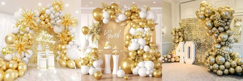 Chrome gold balloon decorations